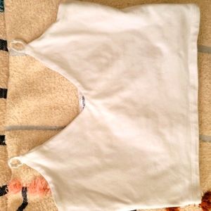 White crop top 100% recycled organic material